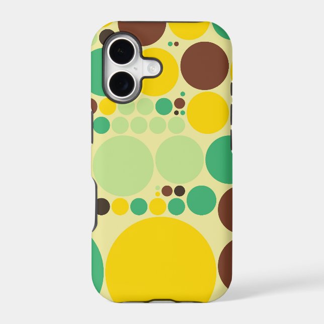 Yellow, Blue, Brown Polka Dots Seamless Pattern Iphone Case (Back)