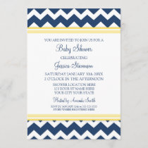 Yellow Blue Chevron Custom Baby Shower Invitations