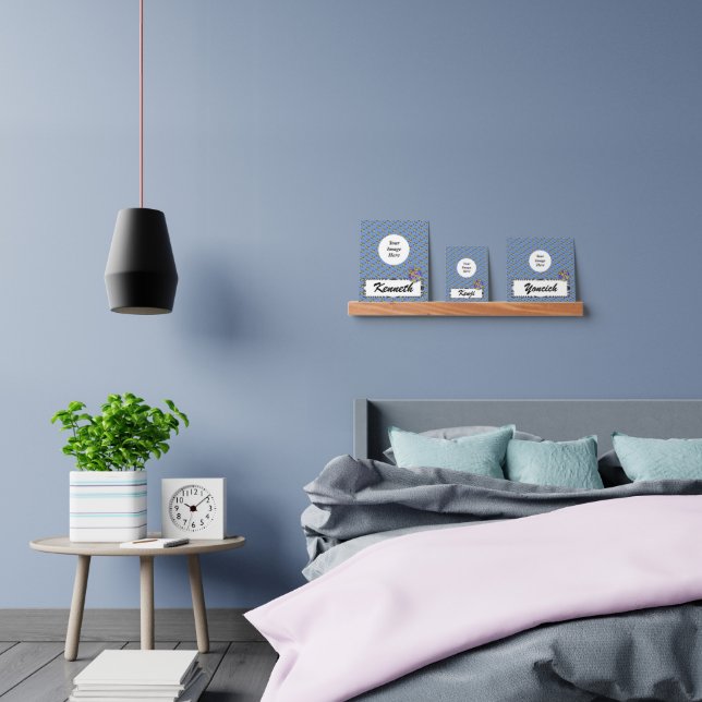 Yellow-Blue Clover Ribbon by Kenneth Yoncich Picture Ledge (Bedroom)