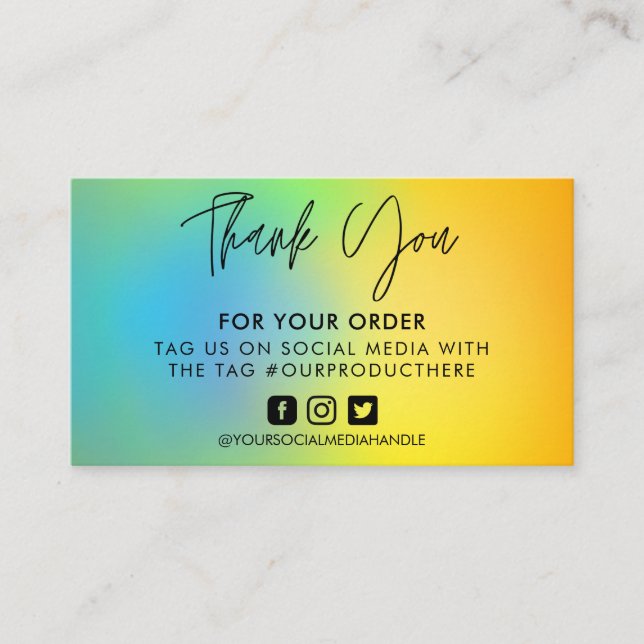 Yellow Blue Color Shift Business Card (Front)