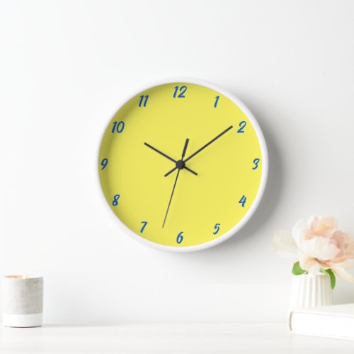 Yellow Blue Colorful Bright Custom Color Cute Gift Clock