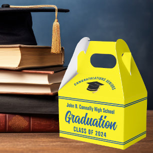 Yellow Blue Congratulations 2025 Graduation Party Favor Boxes