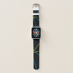 Yellow, Blue, cool, trendy, urban, modern lines Apple Watch Band