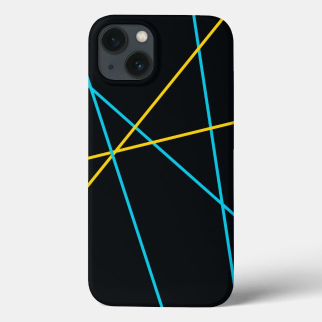 Yellow, Blue, cool, trendy, urban, modern lines Case-Mate iPhone Case (Back)