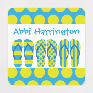 Yellow & Blue Flip Flops Clothing Labels