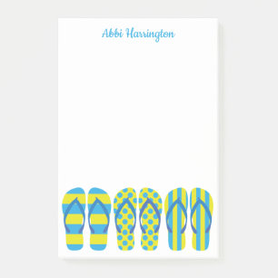 Yellow & Blue Flip Flops Post-it Notepad