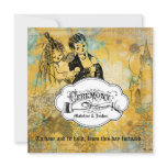 Yellow/Blue Floral Bride and Groom Wedding Invite
