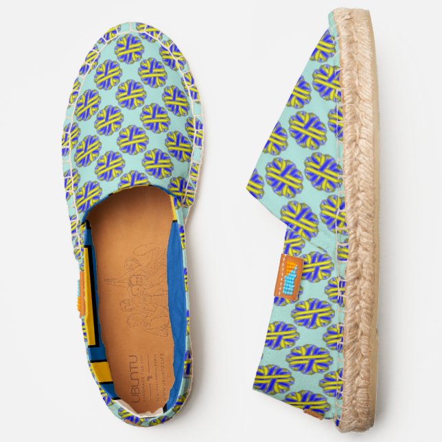 Yellow-Blue Flower Ribbon by Kenneth Yoncich Espadrilles (Side)