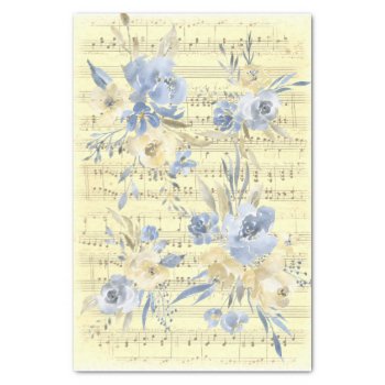 Yellow Blue Flowers | Old Music Sheet by musickitten at Zazzle