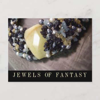Yellow & Blue Gemstone Jewelry Marketing Postcard by jaisjewels at Zazzle