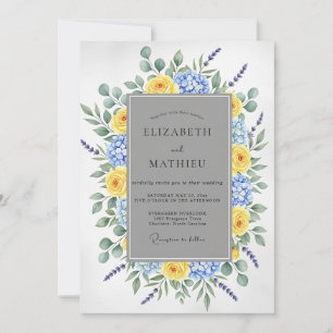 Yellow Blue Glorious Spring Wedding Invitation