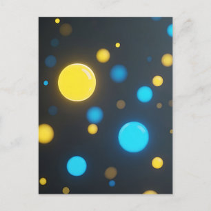 Yellow Blue Glowing Orbs Postcard