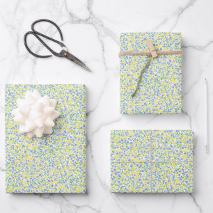 Yellow, Blue & Green Abstract Wrapping Paper Sheets