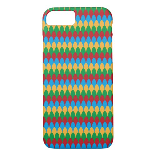 Yellow Blue Green  Red Geometric Scallops iPhone 87 Case