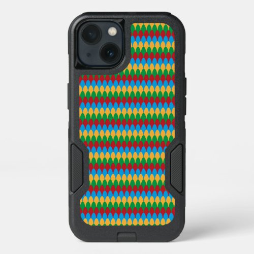 Yellow Blue Green  Red Geometric Scallops iPhone 13 Case