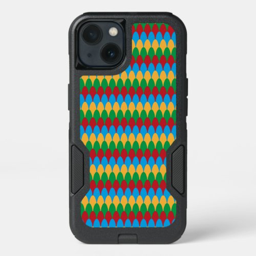 Yellow Blue Green  Red Geometric Scallops iPhone 13 Case