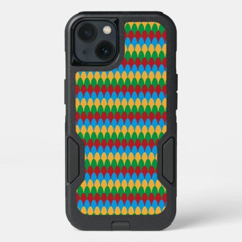 Yellow Blue Green  Red Geometric Scallops iPhone 13 Case