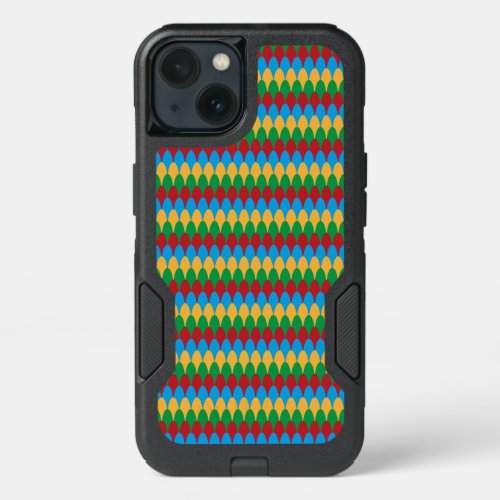 Yellow Blue Green  Red Geometric Scallops iPhone 13 Case