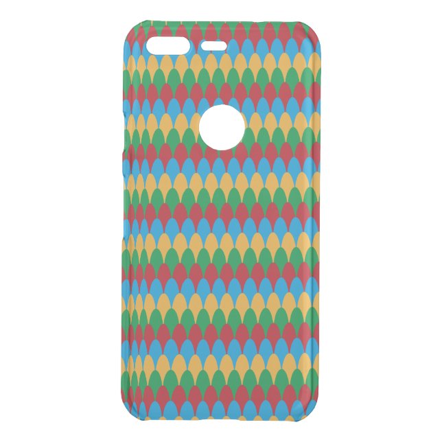 Yellow Blue Green & Red Geometric Scallops Uncommon Google Pixel Case (Back)
