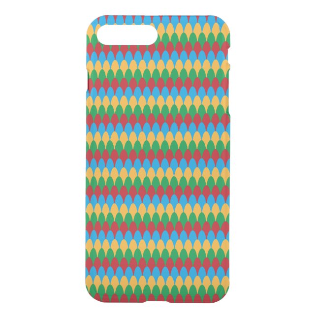 Yellow Blue Green & Red Geometric Scallops Uncommon iPhone Case (Back)