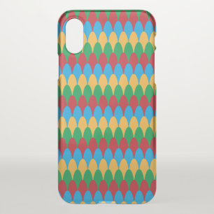 Yellow Blue Green & Red Geometric Scallops iPhone X Case