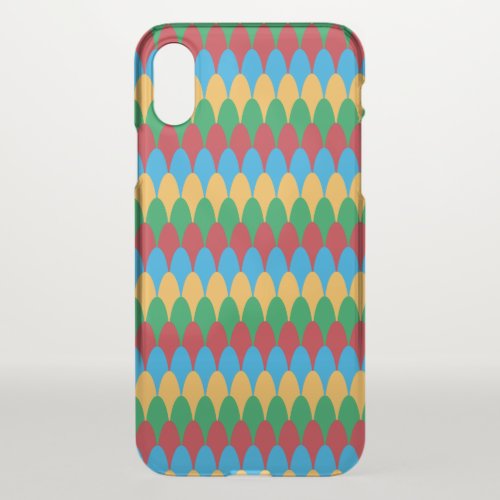 Yellow Blue Green  Red Geometric Scallops iPhone X Case