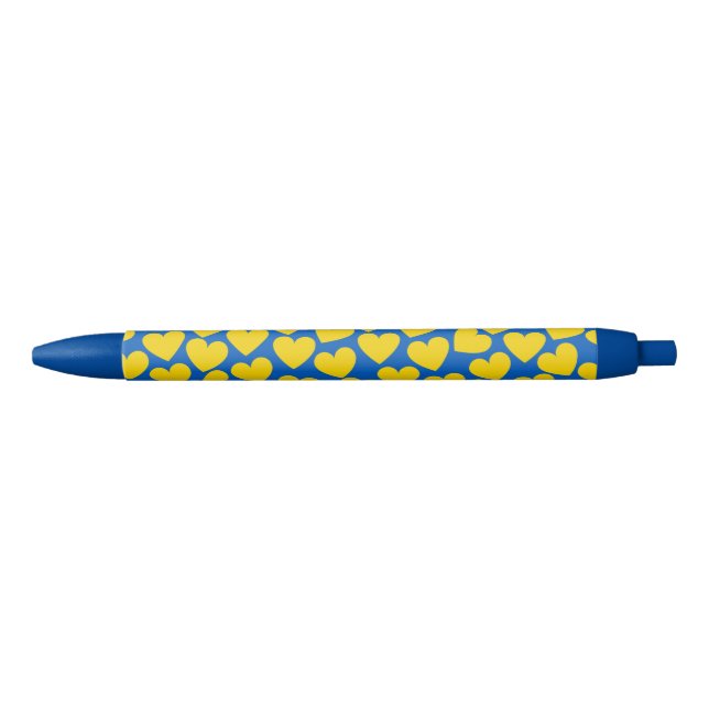 Yellow blue hearts background pen (Front)