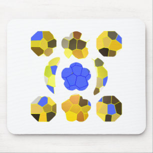 Yellow Blue Illustration Fancy shapes Mouse Pad