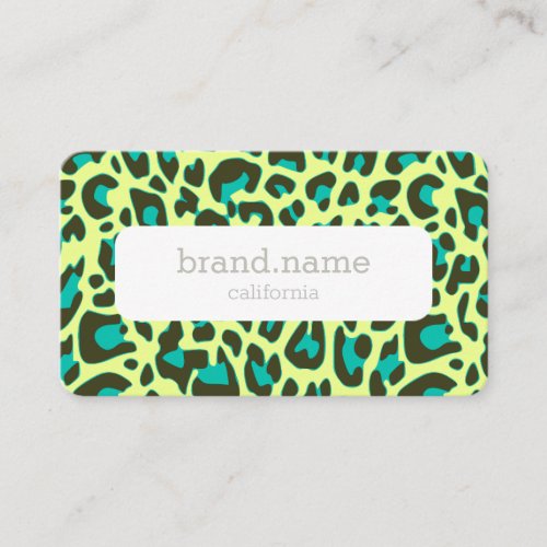 Yellow Blue Leopard Skin Animal Print Pattern Business Card