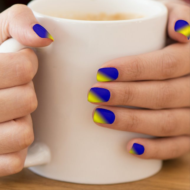 Yellow Blue Minx Nail Art (Insitu - Mug)