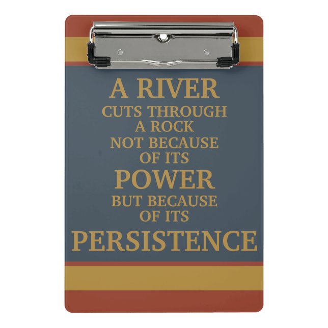 Yellow Blue Motivational Strength Persistence Mini Clipboard (Front)