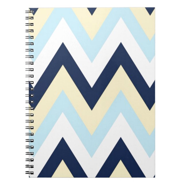 Yellow Blue & Navy Chevron Notebook (Front)