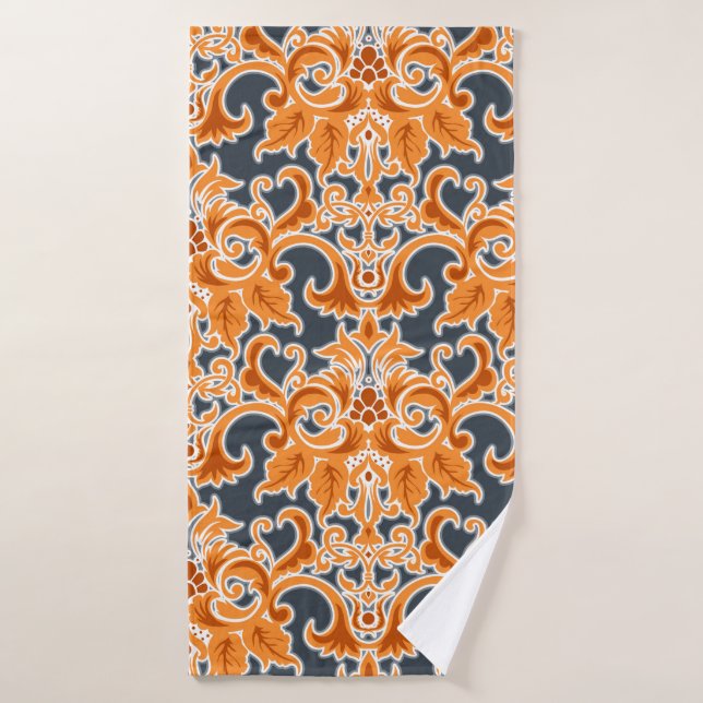 Yellow blue Ornament Seamless Background Patternab Bath Towel (Bath Towel)