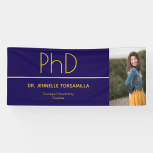 Yellow Blue Photo PhD Graduation Banner