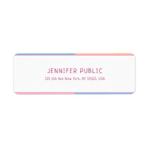 Yellow Blue Pink Green Colorful Modern Template Label