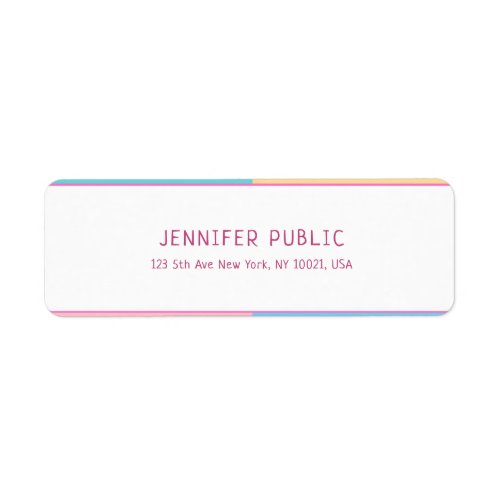 Yellow Blue Pink Green Colorful Modern Template Label