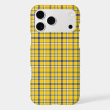 Yellow Blue Plaid Classic Pattern iPhone Case