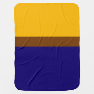 Yellow Blue Plain Color Block Design Baby Blanket