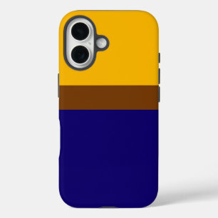 Yellow Blue Plain Color Block Design iPhone 16 Case