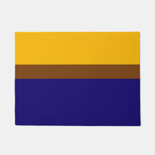 Yellow Blue Plain Color Block Design  Doormat