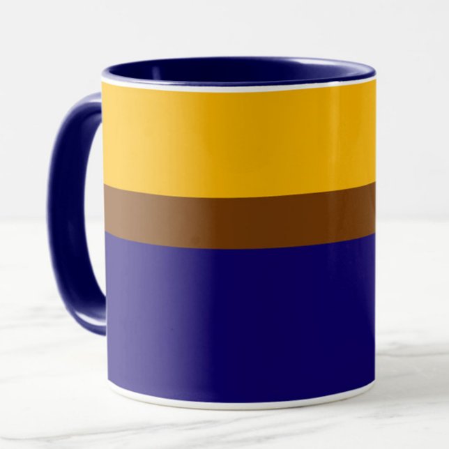 Yellow Blue Plain Color Block Design  Mug (Creator Uploaded)