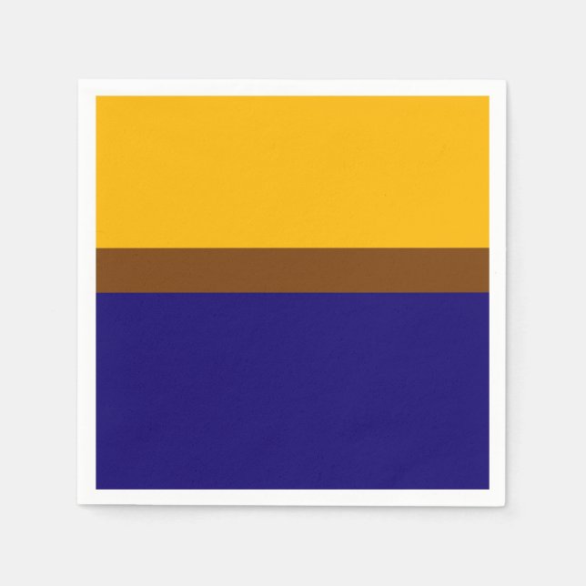 Yellow Blue Plain Color Block Design  Napkins (Front)