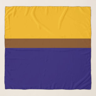 Yellow Blue Plain Color Block Design Scarf