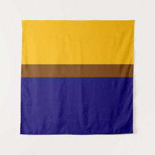 Yellow Blue Plain Color Block Design Tapestry