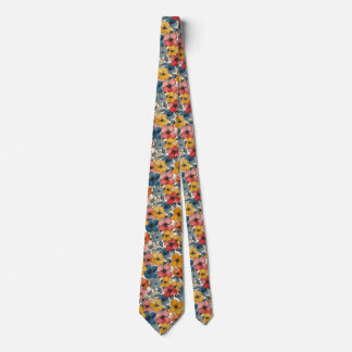 Yellow, Blue, Red Floral Neck Tie