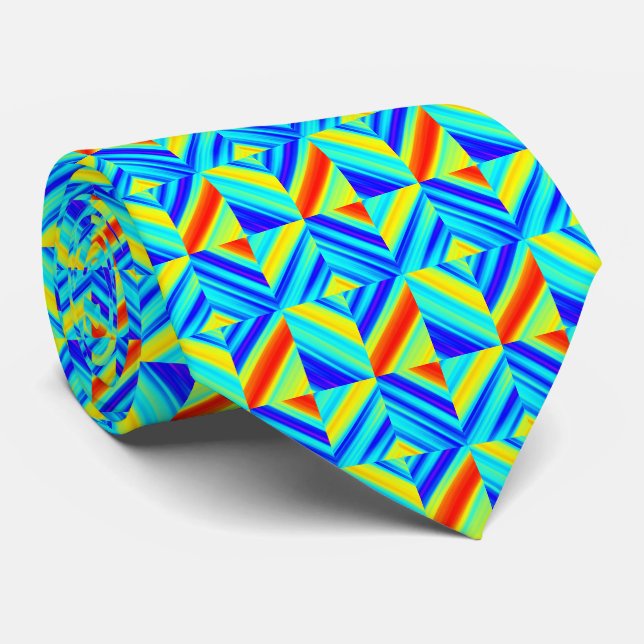 Yellow Blue Red Green Neck Tie (Rolled)