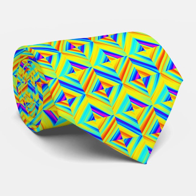 Yellow Blue Red Green Neck Tie (Rolled)