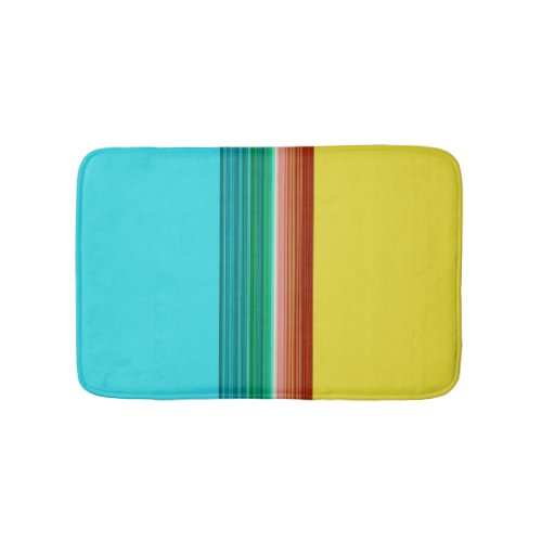 Yellow Blue Red Multicolor Striped Pattern Bath Mat