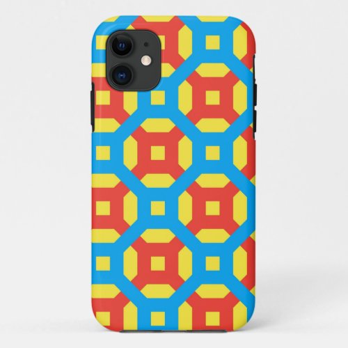 Yellow_blue_red patterns iPhone 11 case