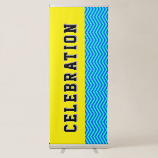 Yellow Blue Simple Celebration Retractable Banner